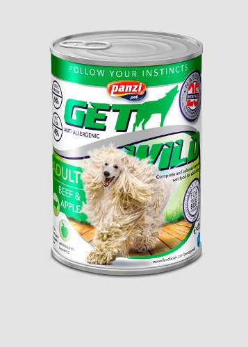 Panzi Getwild Adult (Marha,alma) konzerv - Felnőtt kutyák részére (415g)