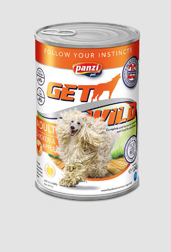 Panzi Getwild Adult (Csirke,alma) konzerv - Felnőtt kutyák részére (1240g)
