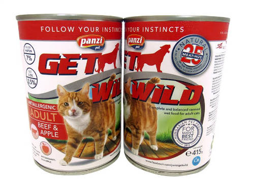 Panzi Getwild Adult (marha,alma) konzerv - Felnőtt macskák részére (415g)