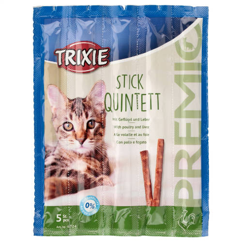 Trixie  Stick Quintett Whit Geflügel und Turkey - jutalomfalat (szárnyas,májas) macskák részére (5x5g)