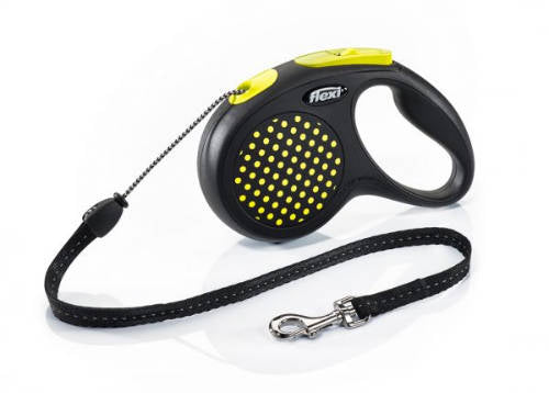 Flexi Design "M" (sárga) - zsinóros automata póráz (5m)