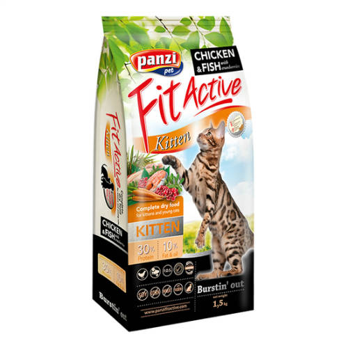 Panzi FitActive Cat Kitten (szárnyas,hal) száraztáp - Kölyök macskák részére (1,5kg)
