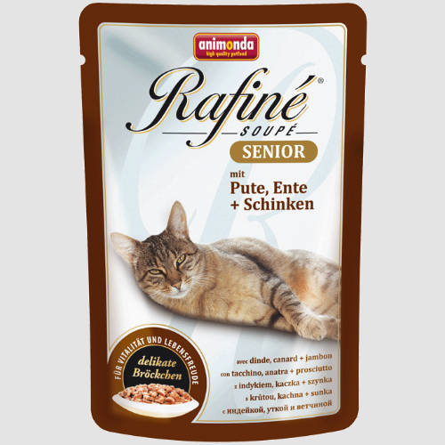 Animonda Rafiné Soupé Senior (pulyka,kacsa,sonka) alutasakos - Felnőtt macskák részére (100g) 12db