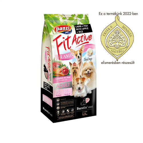 Panzi FitActive ToyDogs Hypoallergenic Adult (bárány) száraztáp - Kistestű felnőtt kutyák részére (1,5kg)