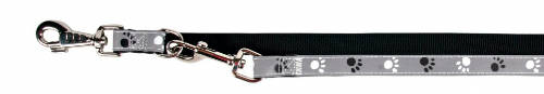 Trixie Silver Reflect  állítható póráz - fényvisszaverős - fekete/ezüst (L-XL) 2m/25mm