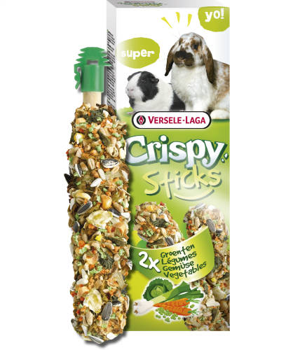 Versele-Laga Crispy Sticks Rabbits, Guinea Pigs Dupla rúd (zöldség) - kiegészítő eleség nyulak és tengerimalacok részére (110g)