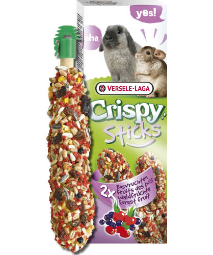 Versele-Laga Crispy Sticks Rabbits Chichilla Dupla rúd (erdei gyümölcs) - kiegészítő eleség nyulak és Csincsilla részére (110g)