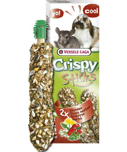 Versele-Laga Crispy Sticks Rabbits, Guinea Pigs Dupla rúd (gyógynövény) - kiegészítő eleség nyulak és tengerimalacok részére (110g)