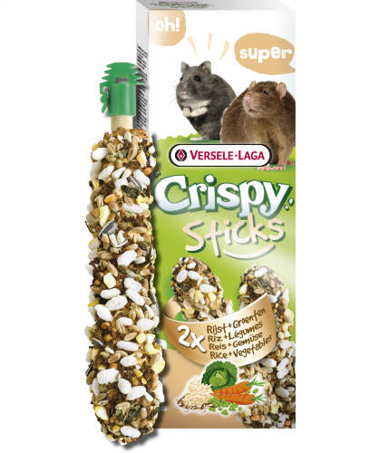 Versele-Laga Crispy Sticks Hamster, Rats Dupla rúd (rizs,zöldség) - kiegészítő eleség hörcsögök és nyulak részére (110g)