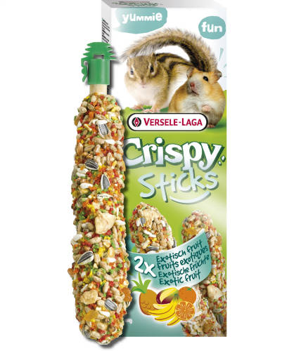 Versele-Laga Crispy Sticks Hamster, Squrriels Dupla rúd (egzotikus gyümölcs) - kiegészítő eleség hörcsögök és mókusok részére (110g)