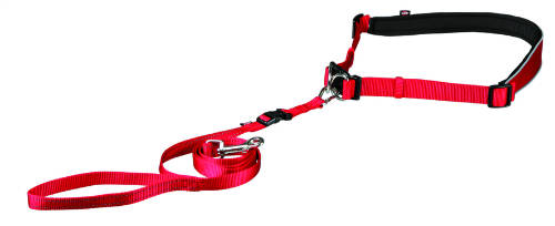 Trixie Waist Belt - futópóráz - piros/fekete - (60-130cm/25mm)