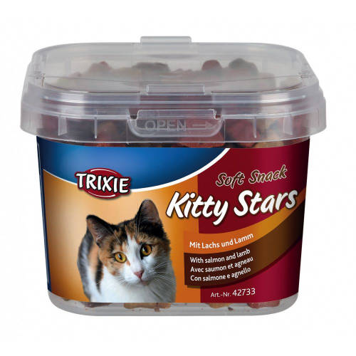 Trixie Soft Snack Kitty Stars Mit Lachs und Lamm - jutalomfalat (lazac,bárány) macskák részére (140g)