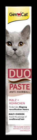 GimCat Anti Hairball Duo Paste Hühnchen ,Malz - kiegészítő eleség (szőroldó) paszta macskák részére (50g)