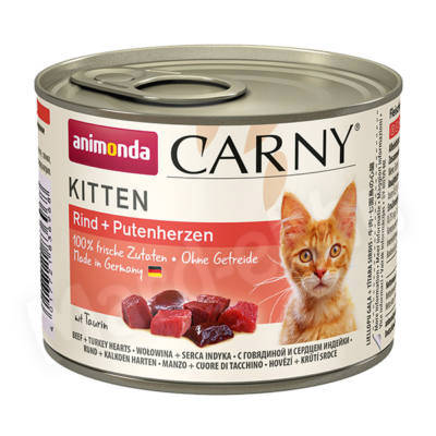 Animonda Carny Kitten (marha,pulykaszív) konzerv - Kölyök macskák részére (200g)