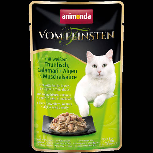 Animonda Vom Feinsten Pouch (tonhal,tintahal,alga,kagylószószban) alutasakos - Felnőtt macskák részére (50g) 18db