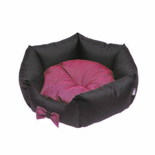 Comfy Lola Bed - peremes fekhely (fekete,rózsaszín) kutyák részére (45x45x16cm)
