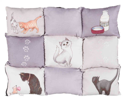 Trixie Patchwork Cat Cushion - pecsvörk párna (szürke) macskák részére (45x55cm)