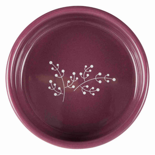 Trixie Ceramic Bowl - kerámia tál (mintás, fehér/berry) kutyák részére (0,6l/Ø12cm)