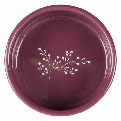Trixie Ceramic Bowl - kerámia tál (mintás, fehér/berry) kutyák részére (0,8l/Ø16cm)
