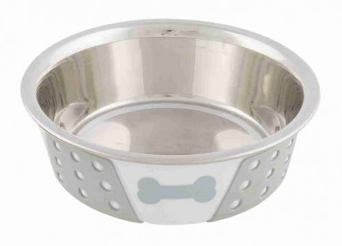 Trixie Stainless Bowl - Rozsdamentes tál, szilikon bevonattal (Ø14cm/0,4l)