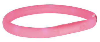 trixie 12688 villogó nyakörv USB, L-XL, 70cm/18mm, rózsaszín