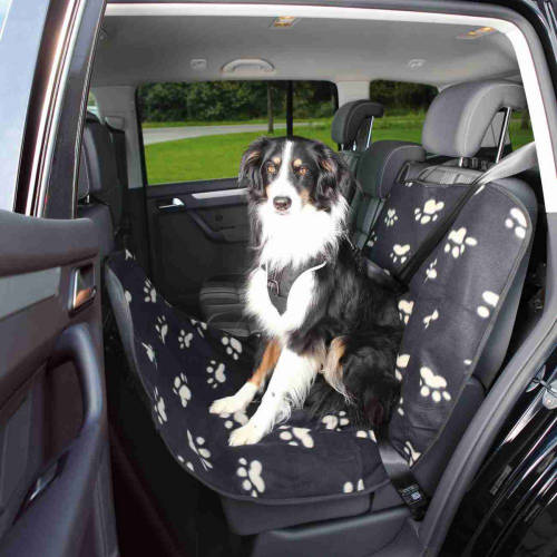 Trixie Car Seat Cover - autós üléstakaró (hátsó ülésre,fekete, mintás)  0,65x1,45m