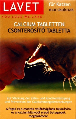 Lavet Calcium Tabletten - Vitamin készítmény (csonterősítő) macskák részére 40g/50db tbl.