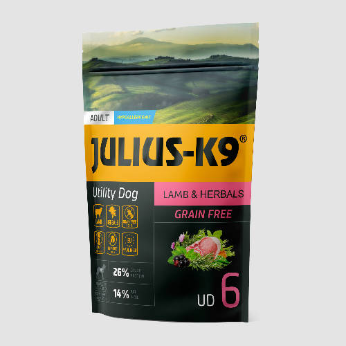 Julius K-9 Utility Dog Hypoallergenic Lamb,herbals Adult (bárány,gyógynövény) száraztáp - Felnőtt kutyák részére (340g)