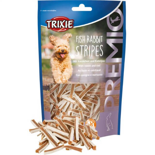 Trixie Premio Fish Rabbit Stripes - jutalomfalat (lhal,nyúl) kutyák részére (100g)