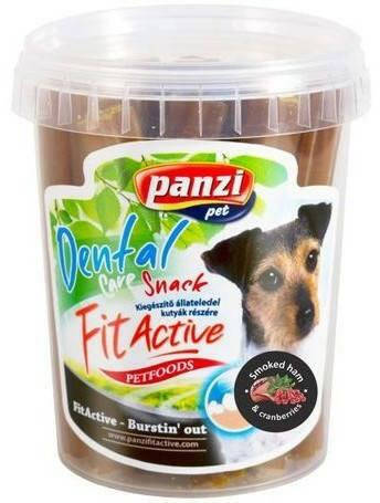 Panzi FitActive Denta Stix  - jutalomfalat (füstölt lazac, körtével) kutyák részére (330g)