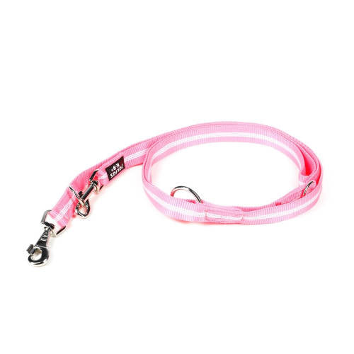 Julius K-9 IDC Csőheveder póráz  (19mm/2,2m) pink - foszforeszkáló csíkokkal
