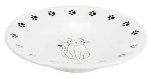 Trixie Ceramic Bowl - kerámia tál (fehér/mintás) macskák részére (0,2l/Ø15cm)