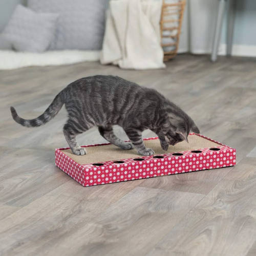 Trixie Scratching Cardboard - kaparó kartonból, labdákkal (pink) 48×5×25cm