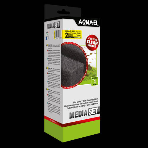 AquaEl Media Set Turbo filter Standard (1000,1500,2000) - cserélhető szivacsbetét (2db)