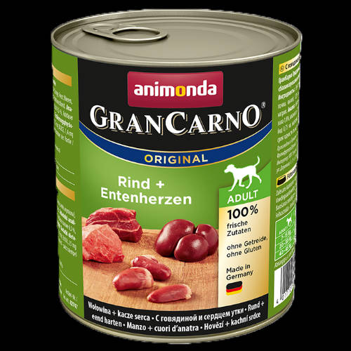 Animonda GranCarno Adult (marha,kacsaszív) konzerv - Felnőtt kutyák részére (800g)
