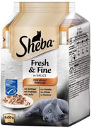 Sheba Adult Alutasakos - nedves eledel (szárnyas-lazac)  - szószban (6x50g)