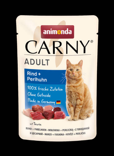 Animonda Carny Adult (marha,gyöngytyúk) alutasakos - Felnőtt macskák részére (85g)