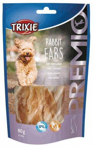 Trixie PREMIO Rabbit Ears - jutalomfalat (töltött nyúlfül) 80g