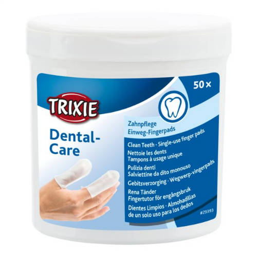 Trixie Dental-Care Single-use finger pads - fogtisztító (ujjra húzható) kutyák és macskák részére (50db)