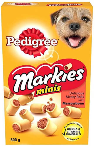 Pedigree Markies Minis - jutalomfalat  (töltött keksz) kutyák részére (500g)