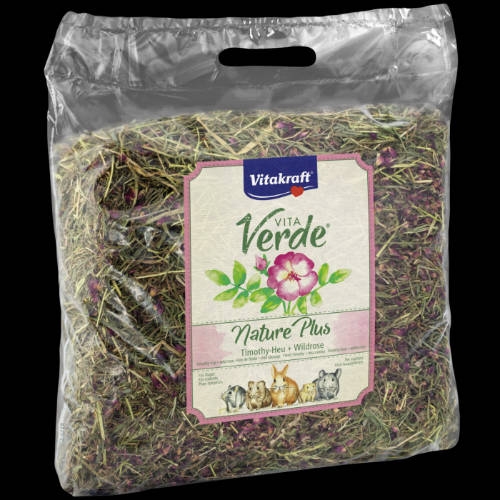 Vitakraft Vita Verde® Heu + Wildrose - Alpesi réti széna (vadrózsával) rágcsálók részére (500g)