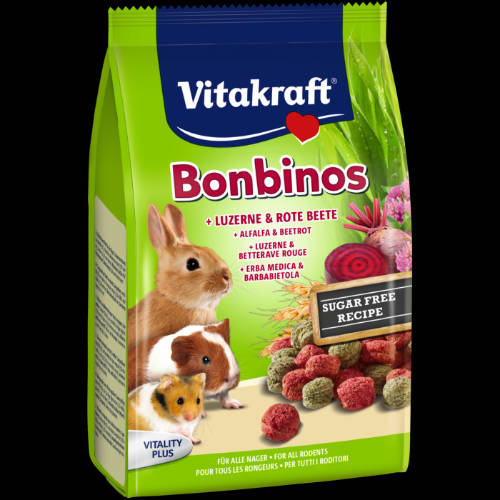 Vitakraft Bonbinos snack (lucerna,cékla) - kiegészítő eleség kistestű rágcsálóknak (40g)