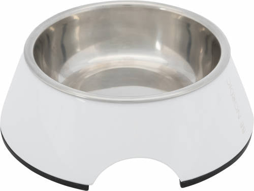 Trixie Dog Bowl - műanyag és rozsdamentes tál (fehér) kutyák részére (0,4l /Ø17cm)