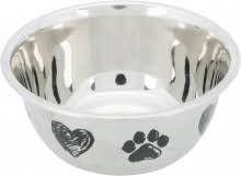 Trixie Stainless Steel Bowl - fém tál (szürke/fekete) kutyák részére (0,5l /Ø13cm)