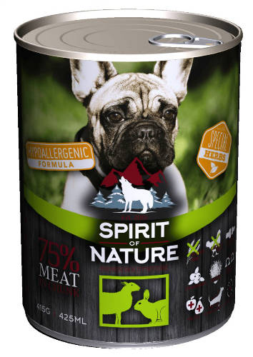 Spirit of Nature Hypoallergenic DOG (Lamb&hare/Bárány-mezei nyúl) 415g