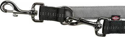 Trixie Softline Elegance Adjustable Leash - állítható póráz (fekete,grafitszürke) XS-S (2m/15mm)