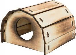 Trixie Wooden House - Faház (lángolt fa) egerek és hörcsögök részre (13×9×12cm)