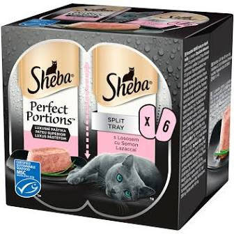 Sheba Perfect Portions - alutálkás (pástétom lazaccal) macskák részére 3x(2x37.5g) 225g