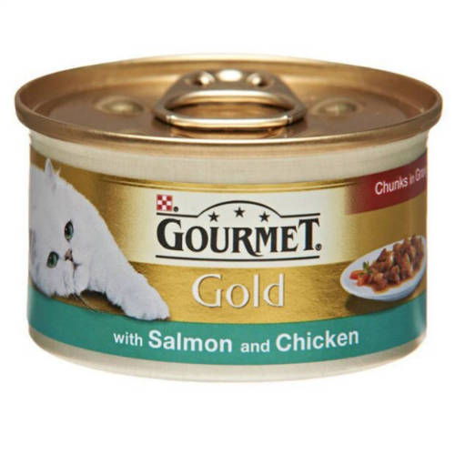 Gourmet Gold (lazac,csirke falatok szószban) nedvestáp - macskák részére (85g)