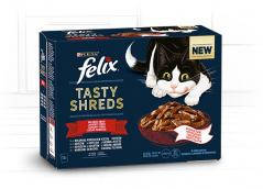 Felix Tasty Shreds (házias válogatás - szószban) alutasakos - macskák részére (12x80g)